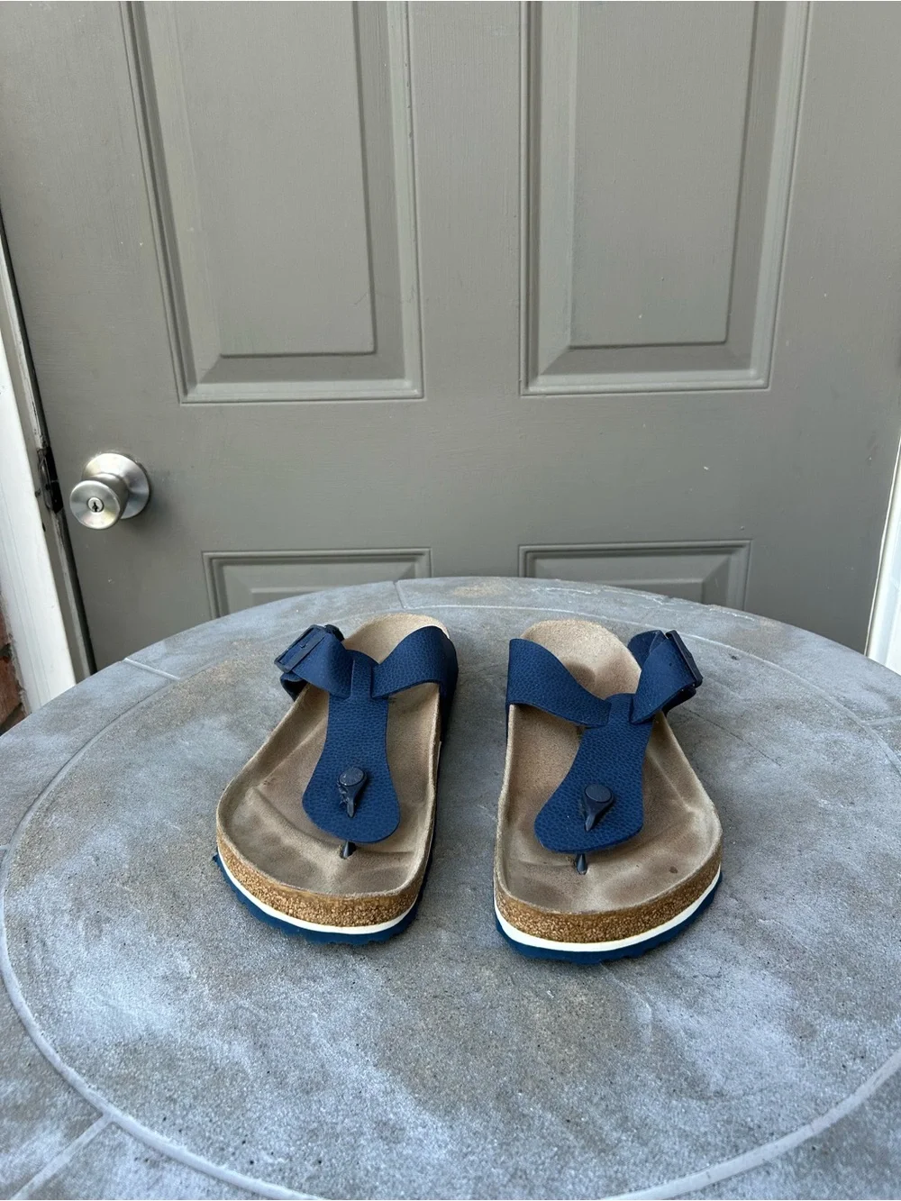 Birken Stock Men Blue Thong Sandals (READ DESCRIPTION)